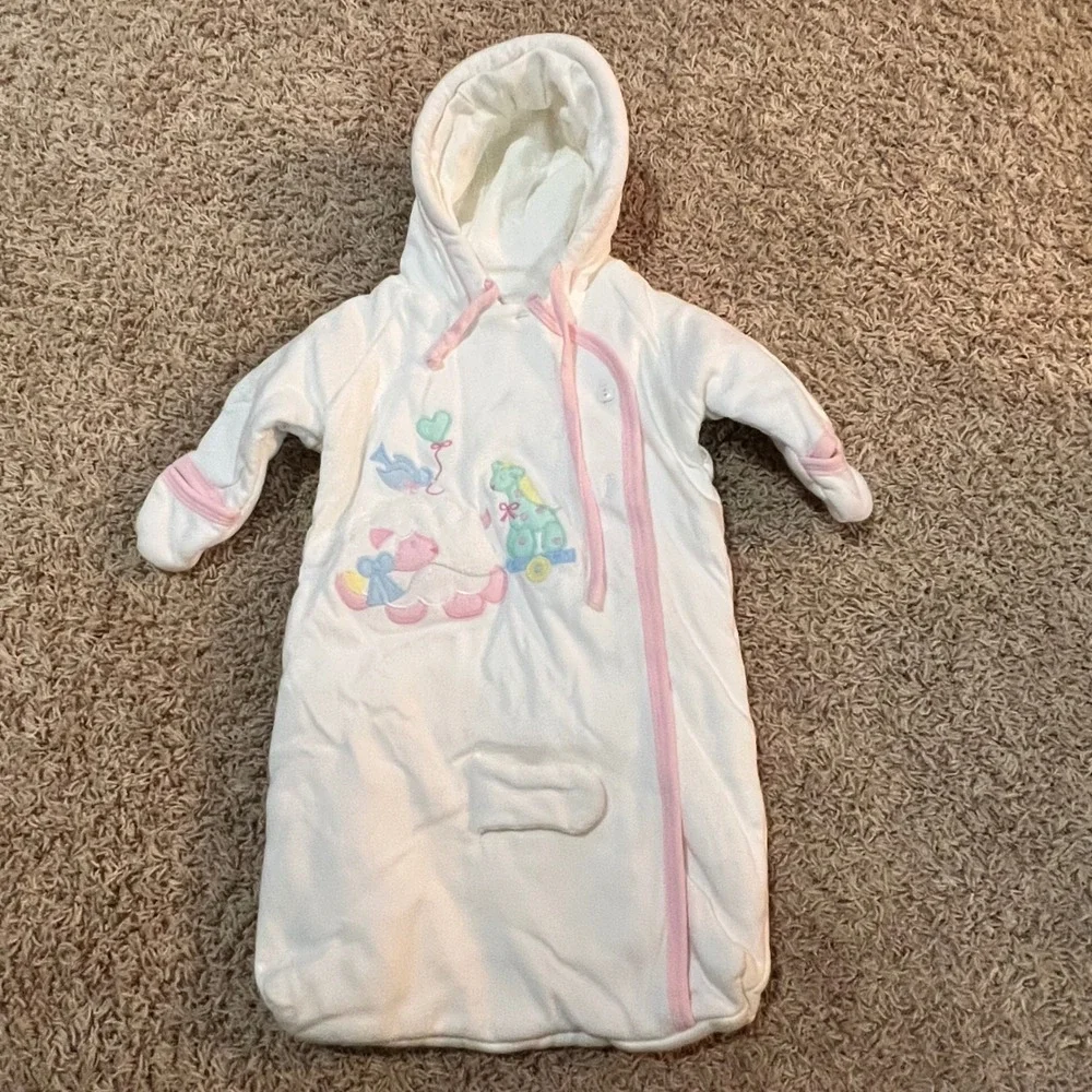 Baby Bundle 5pc Clothing Set 0-12M Pastel‎ Sweaters Romper Sleep Sack